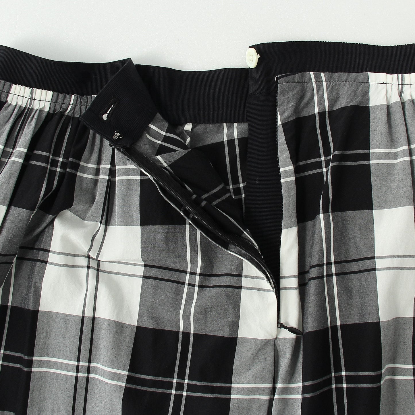 MONO CHECK SILK COTTON SKIRT