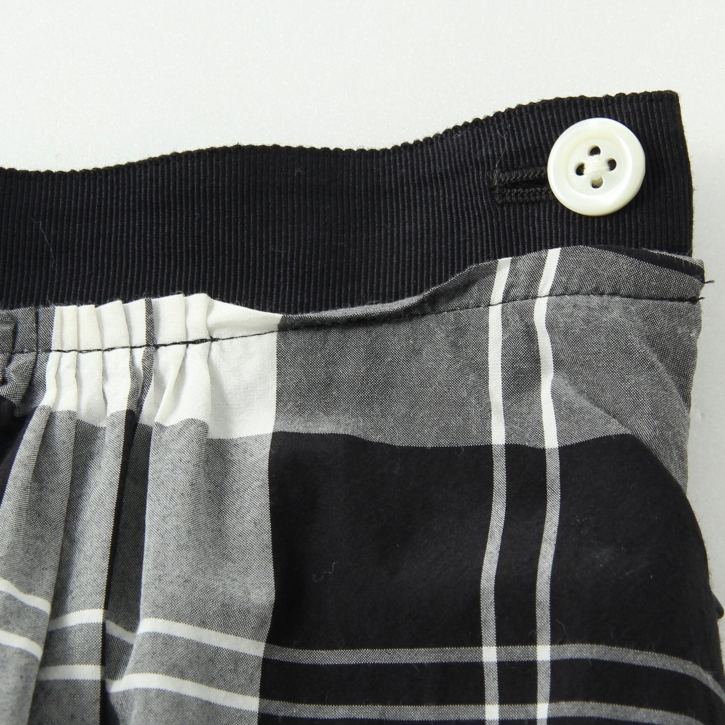 MONO CHECK SILK COTTON SKIRT