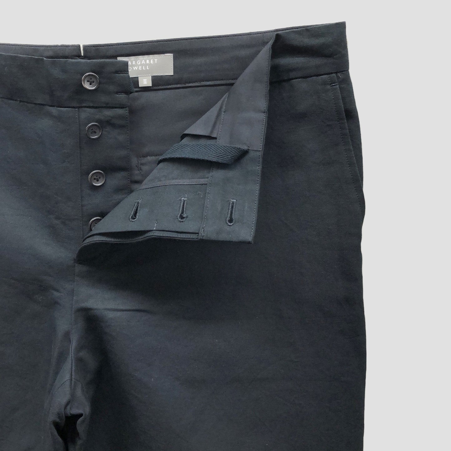 LINEN COTTON TWILL TROUSERS