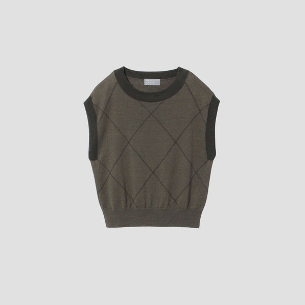 WOOL LINEN ARGYLE KNIT