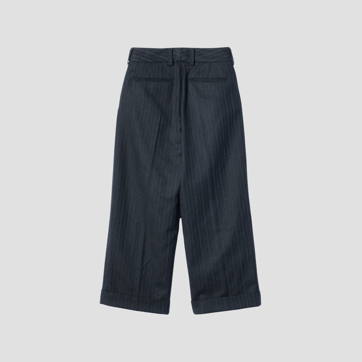 MORNING STRIPE WOOL TWILL TROUSERS