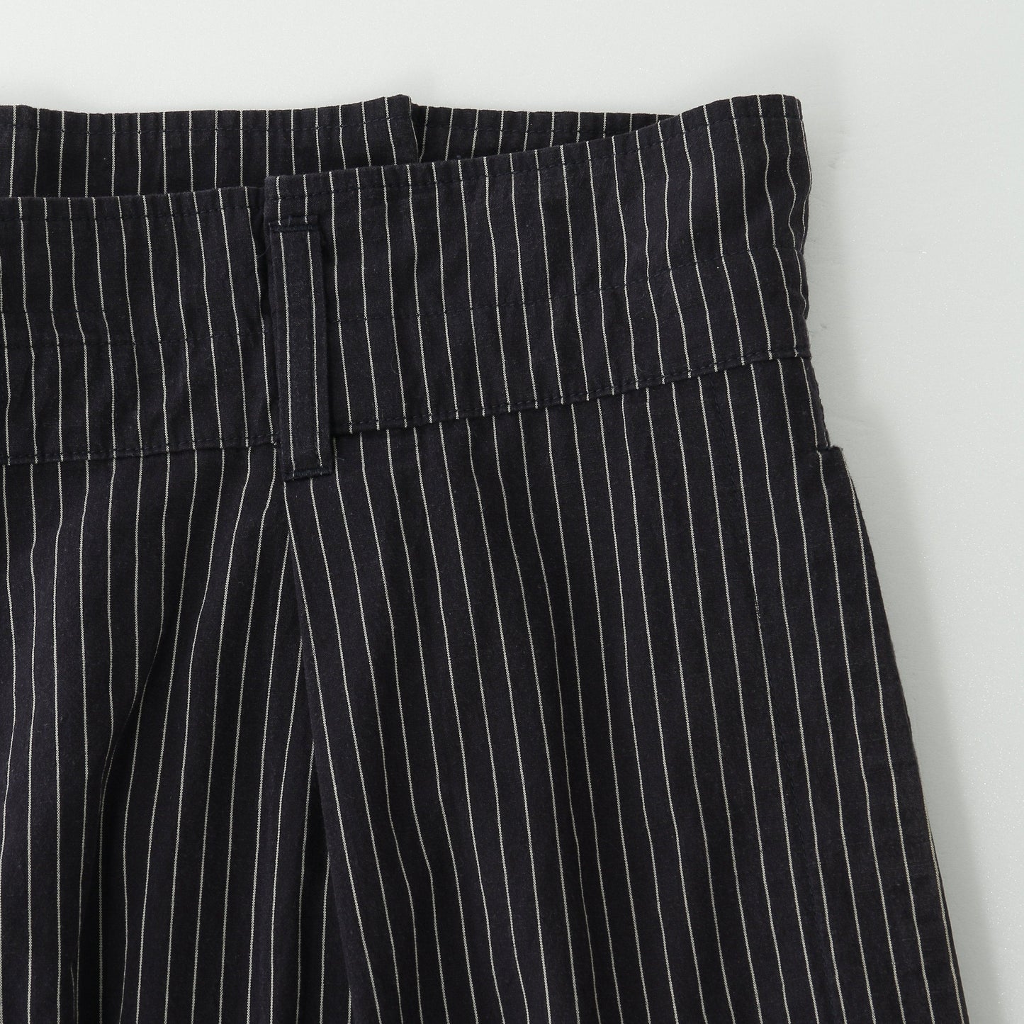 COTTON LINEN STRIPE TROUSERS