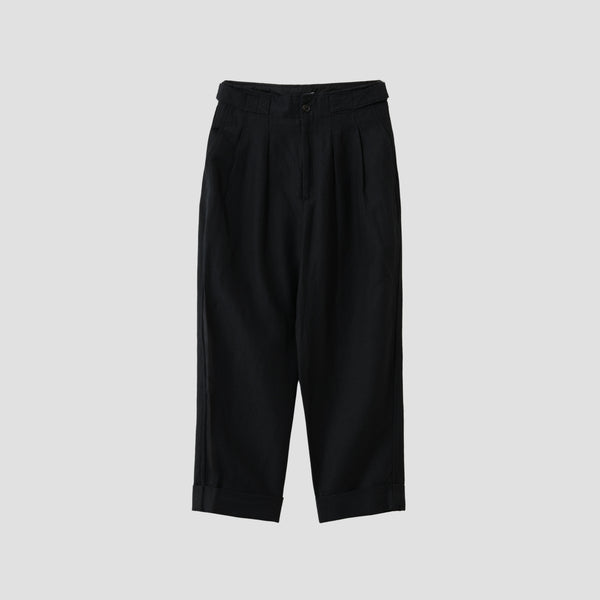 LINEN WOOL TWILL TROUSERS