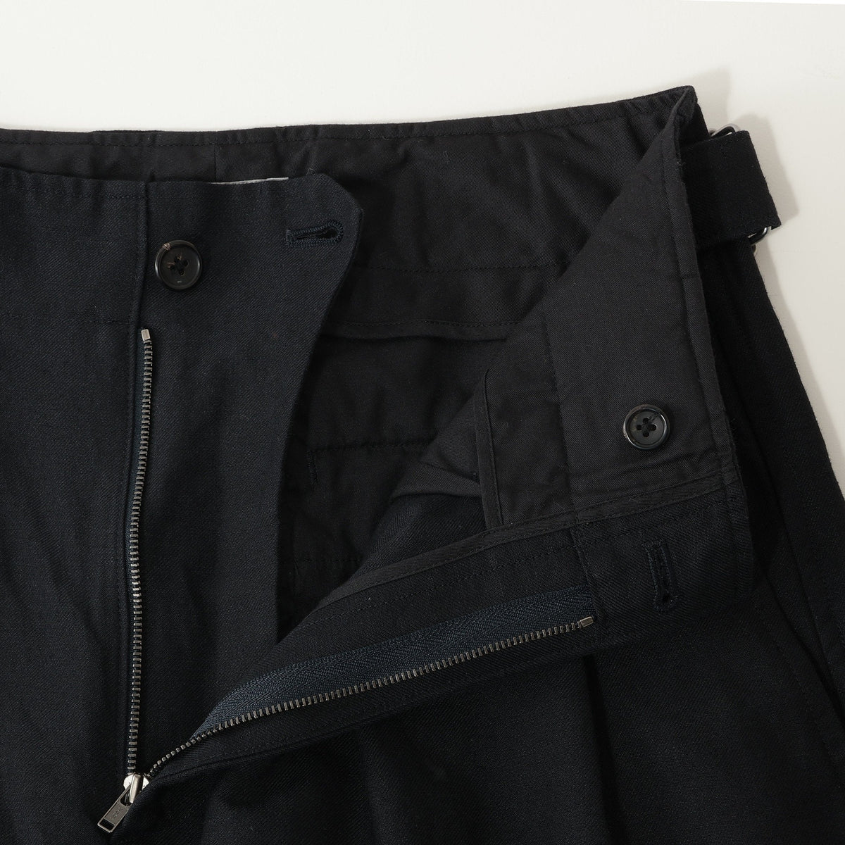 LINEN WOOL TWILL TROUSERS