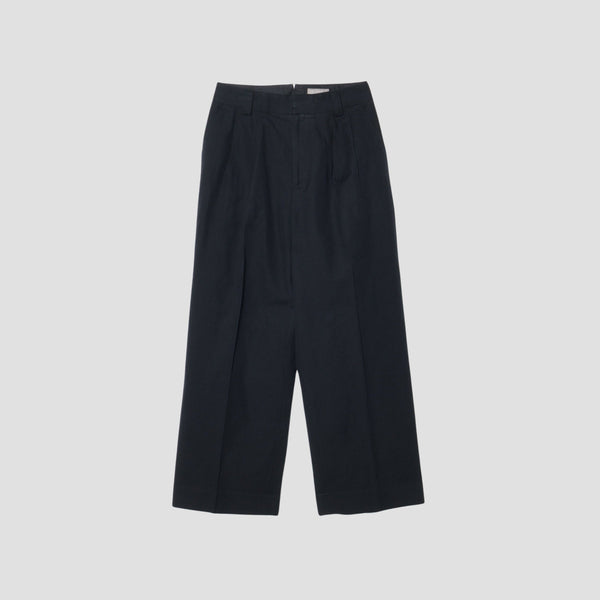 COTTON LINEN OXFORD TROUSERS