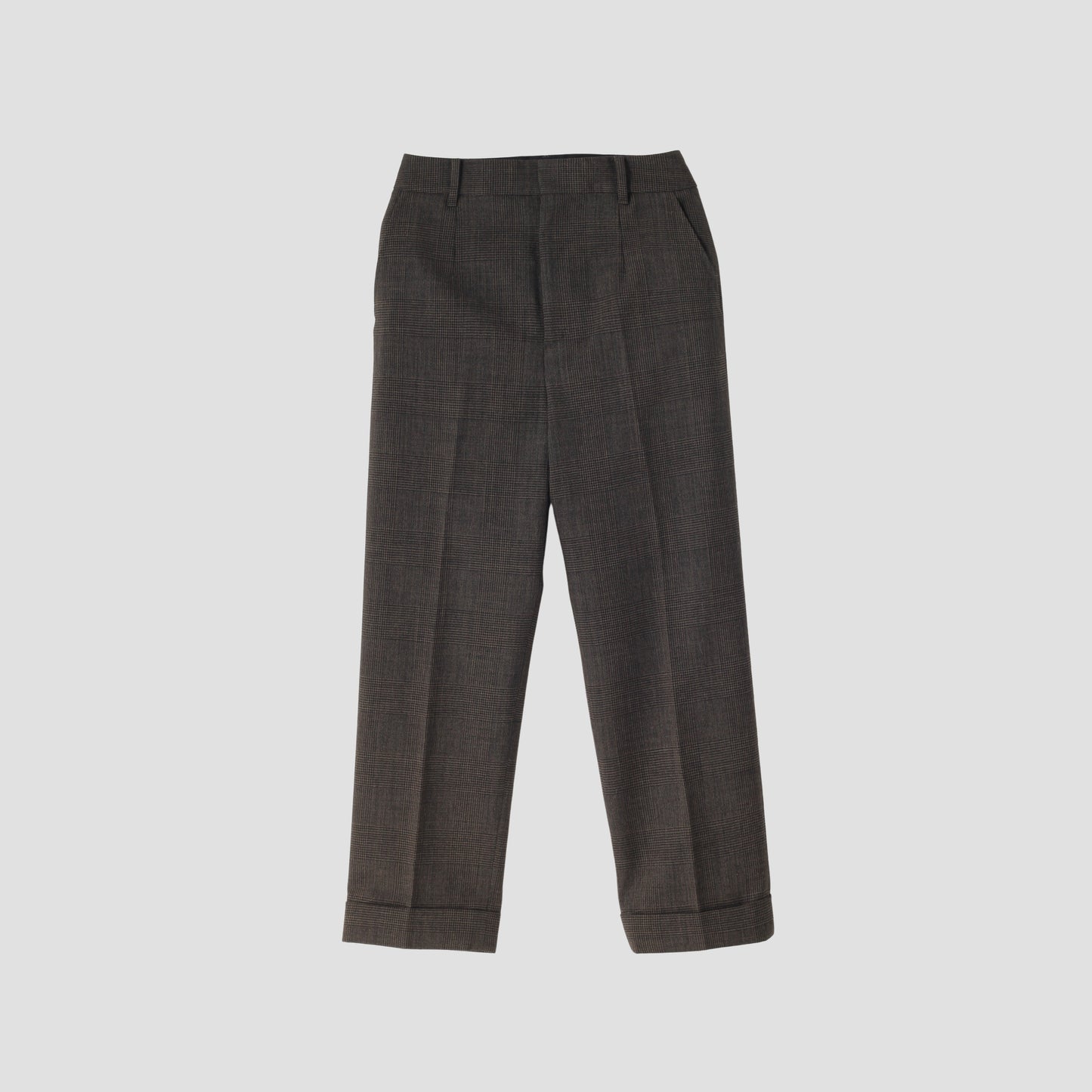 LARGE PRINCE OF WALES CHECK WOOL TROUSERS