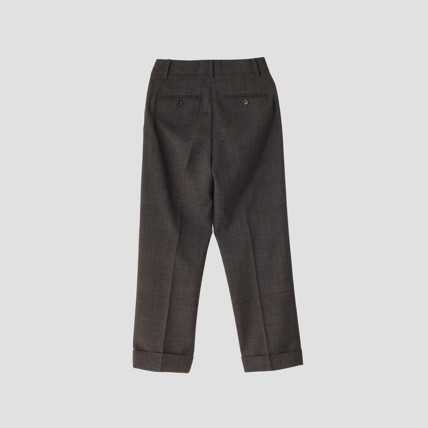 LARGE PRINCE OF WALES CHECK WOOL TROUSERS