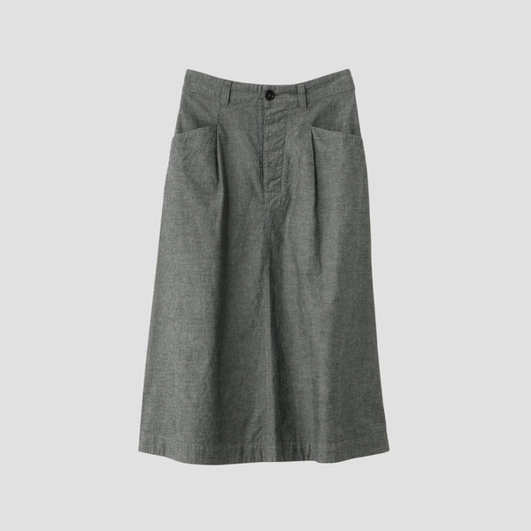 FADED COTTON SHIRTING SKIRT