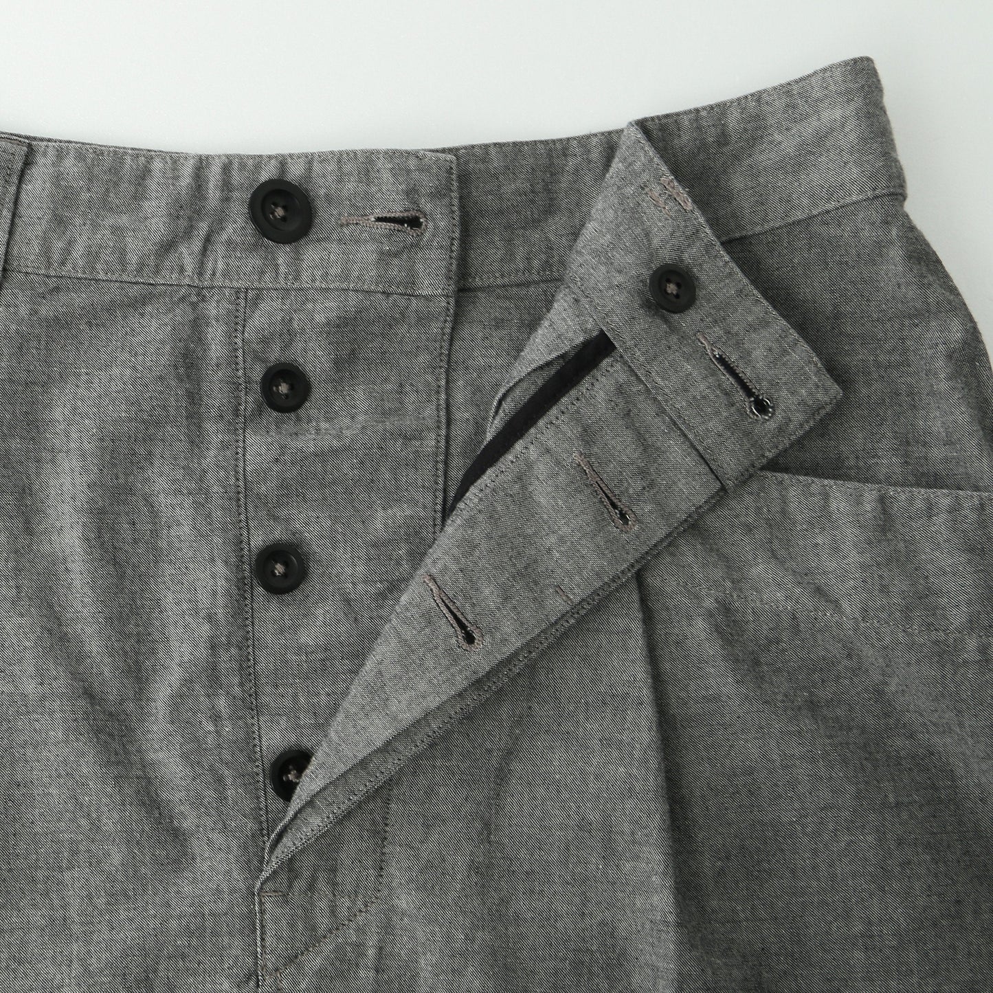 FADED COTTON SHIRTING SKIRT