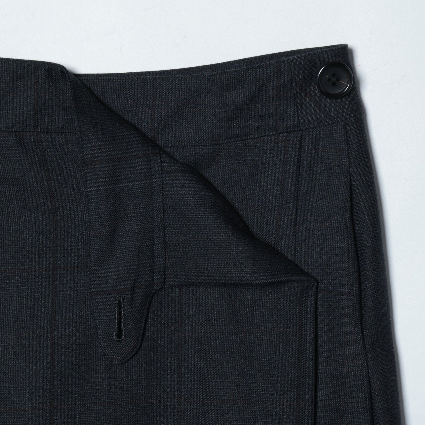 LARGE CHECK WOOL COTTON SKIRT