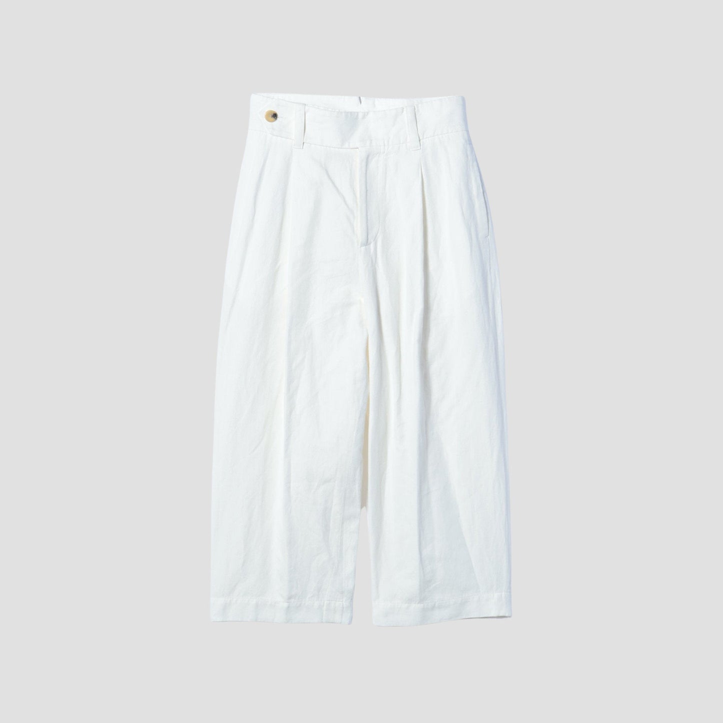 HIGH TWIST LINEN COTTON TWILL TROUSERS