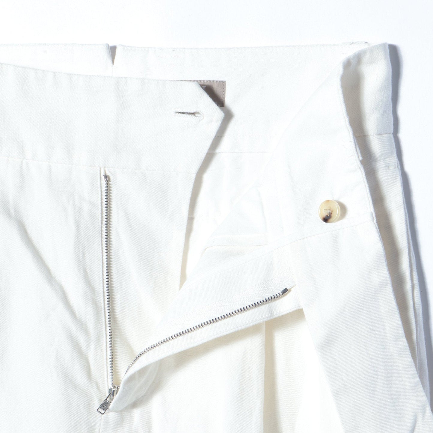 HIGH TWIST LINEN COTTON TWILL TROUSERS