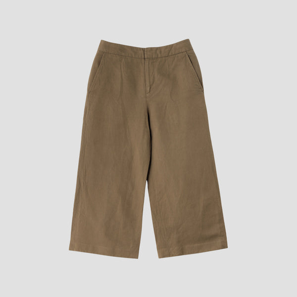LINEN COTTON TWILL TROUSERS