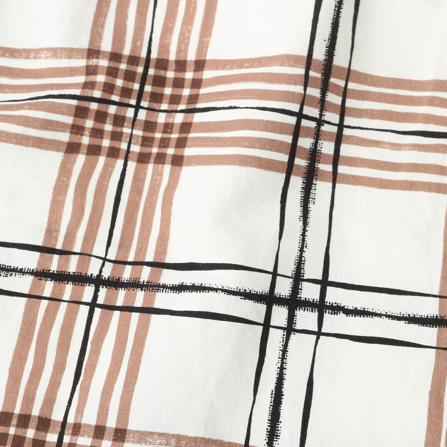 PAINTED CHECK COTTON LINEN SKIRT