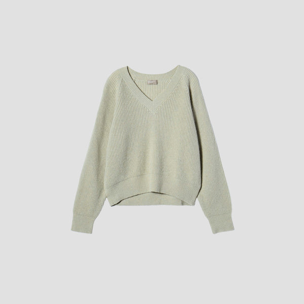 WOOL CASHMERE SILK V NECK JUMP KNIT