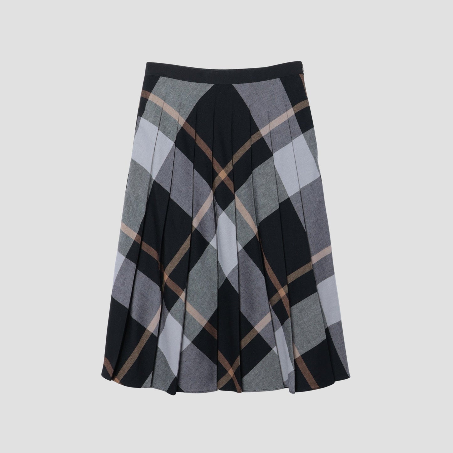 LARGE CHECK WOOL BLEND SKIRT