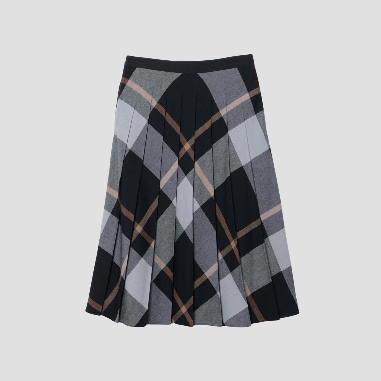 LARGE CHECK WOOL BLEND SKIRT