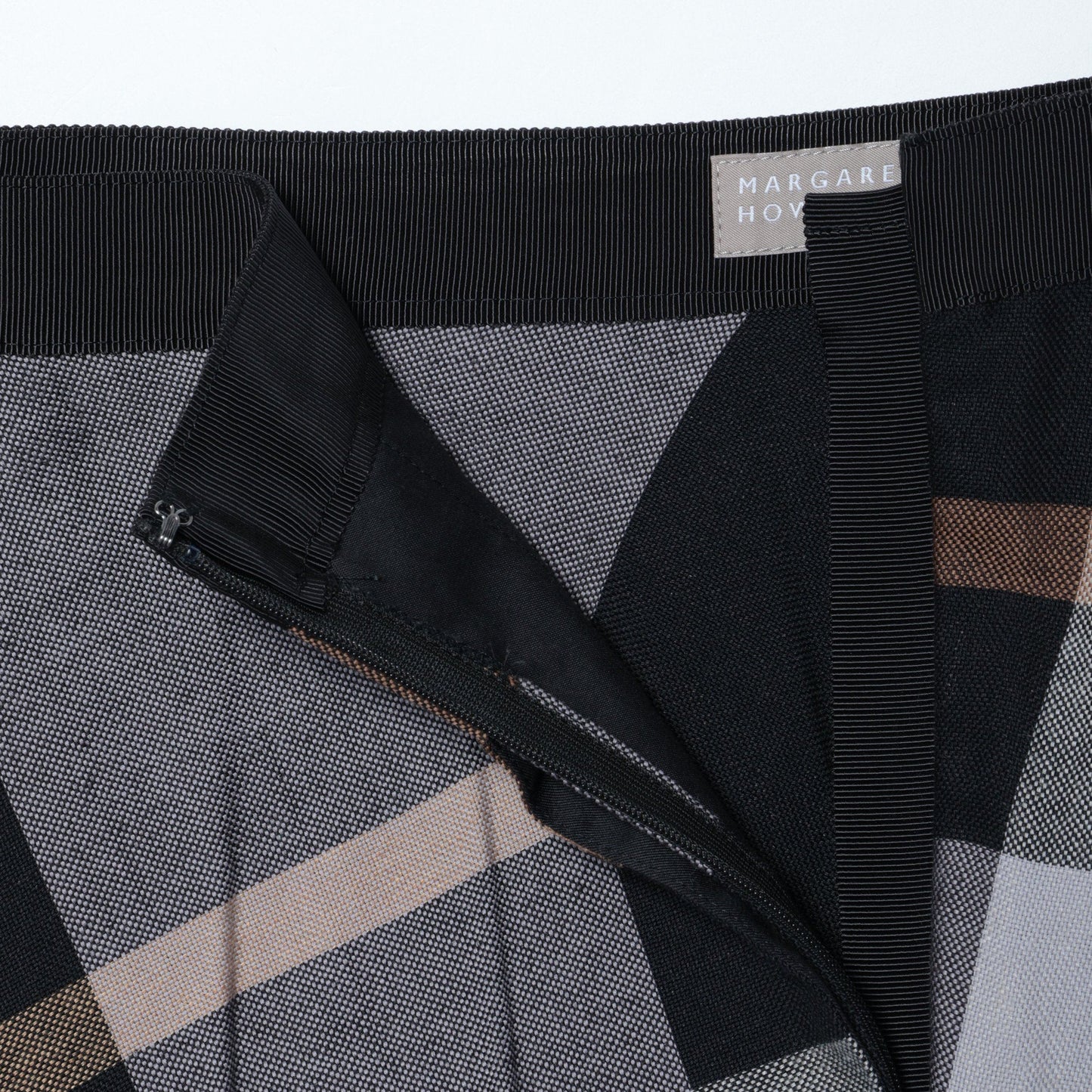 LARGE CHECK WOOL BLEND SKIRT