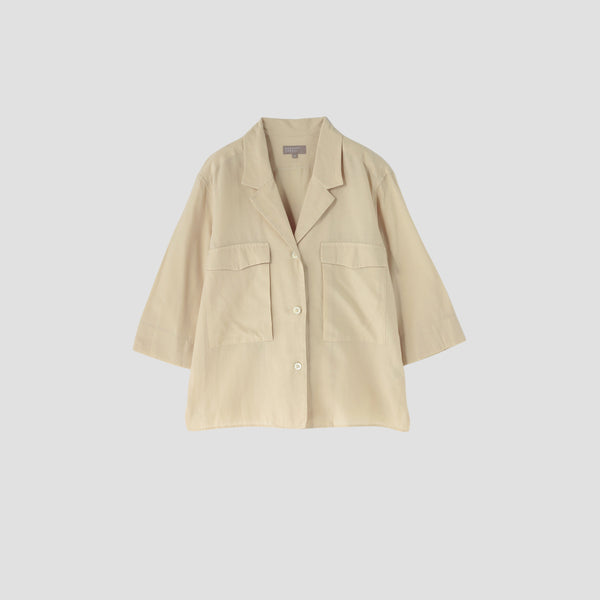 COTTON SILK PLAIN WEAVE SHIRT