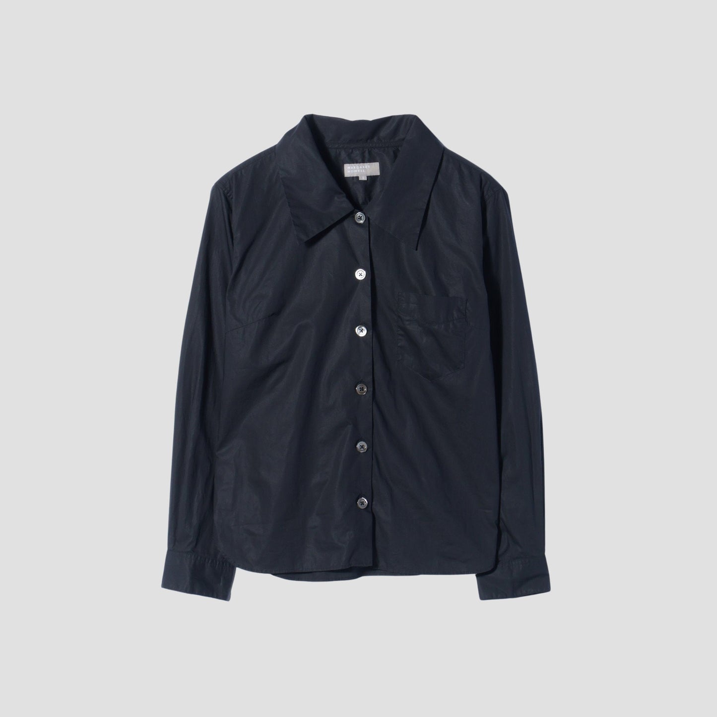 BLACK CHINTZ COTTON SHIRT