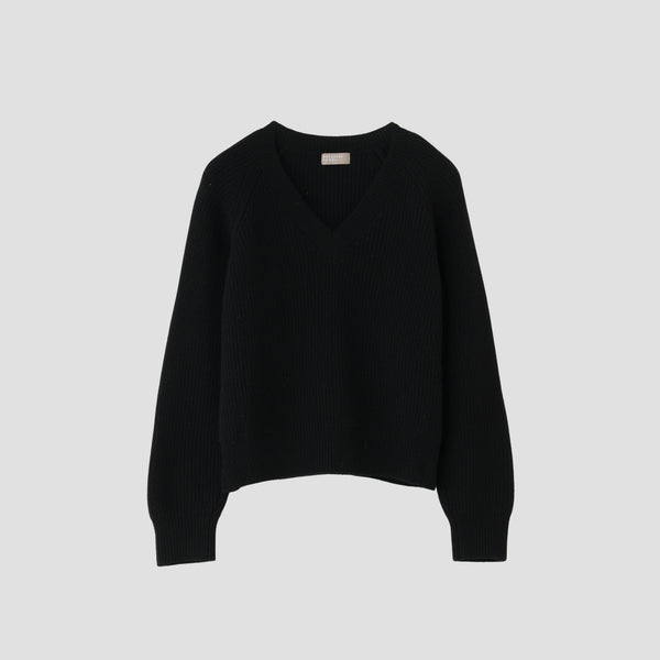 WOOL CASHMERE SILK V NECK JUMP KNIT