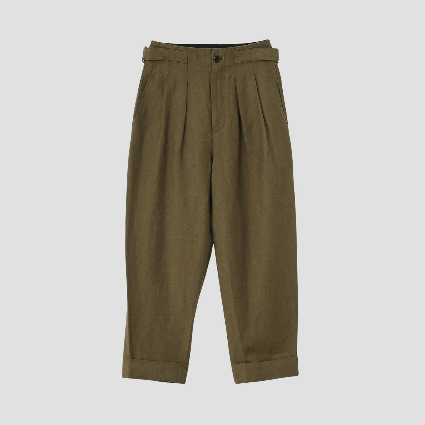 LINEN WOOL TWILL TROUSERS