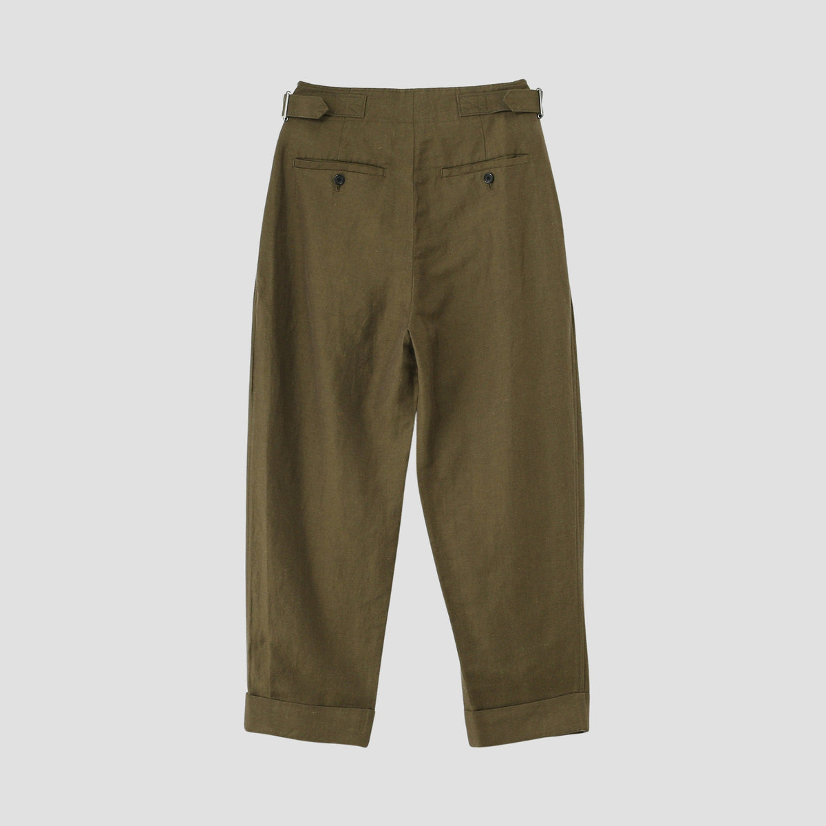 LINEN WOOL TWILL TROUSERS
