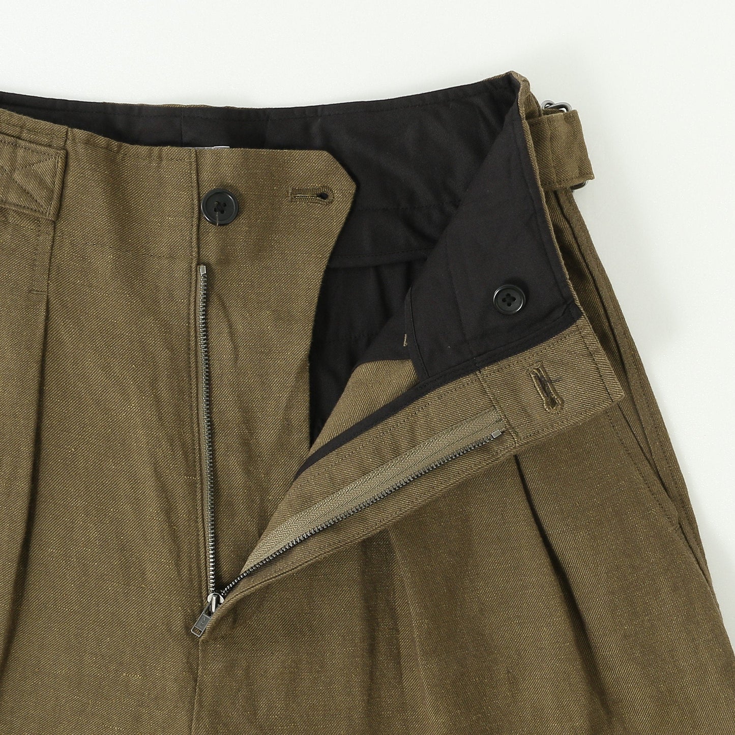 LINEN WOOL TWILL TROUSERS