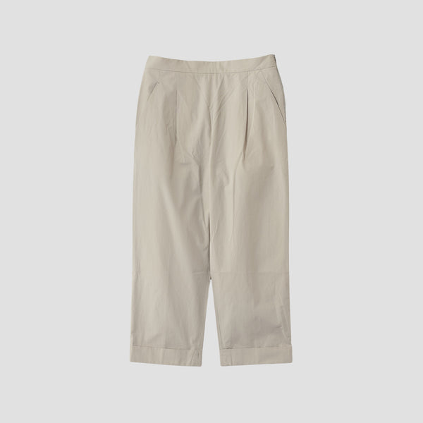 WASHED YARN DYE POPLIN TROUSERS