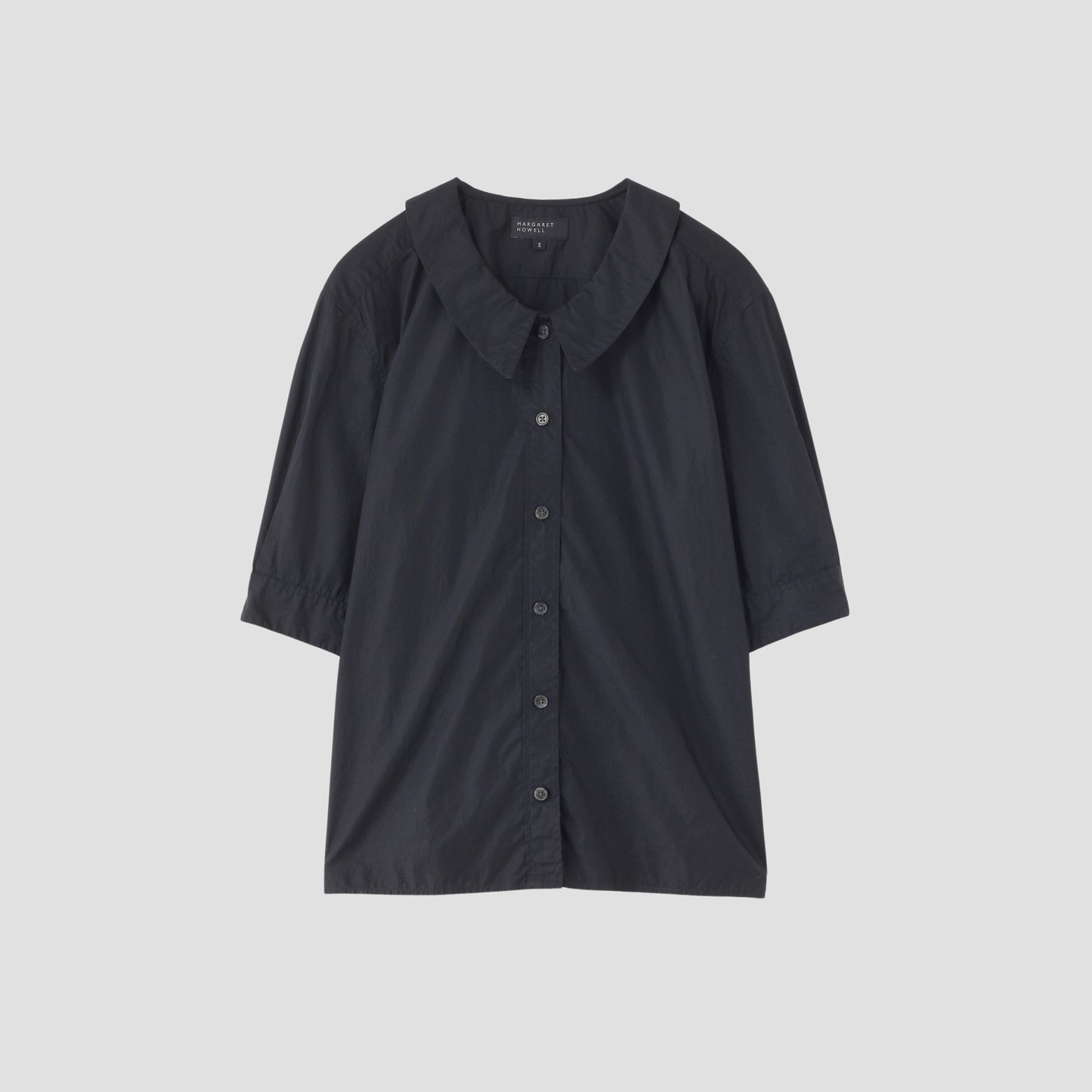 BLACK CHINTZ COTTON SHIRT