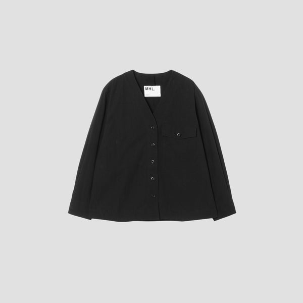 UNEVEN COTTON PLAINWEAVE SHIRT