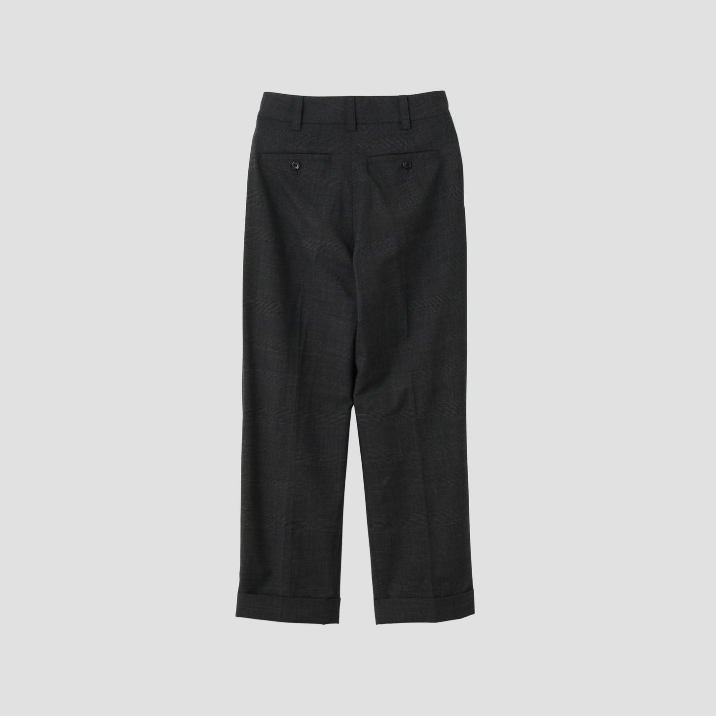FINE GLEN CHECK WOOL TROUSERS