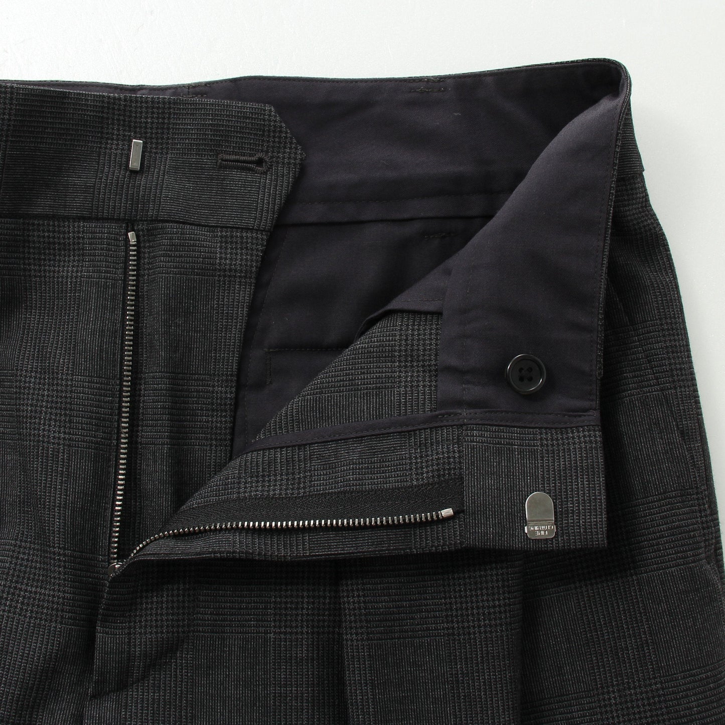 FINE GLEN CHECK WOOL TROUSERS
