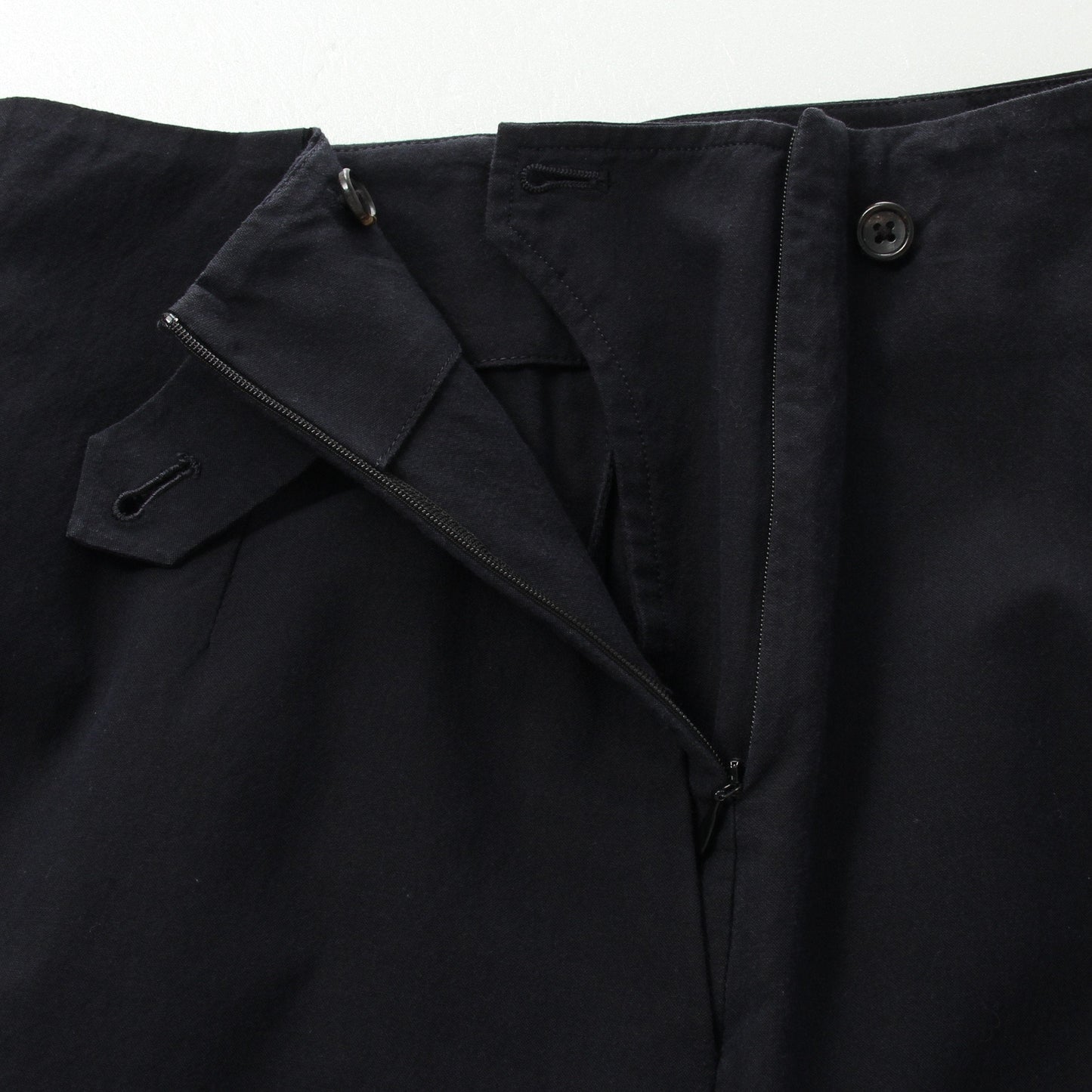 WASHED COTTON WOOL TROUSERS