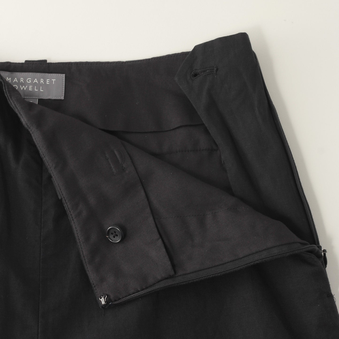 PLAIN WEAVE COTTON LINEN TROUSERS