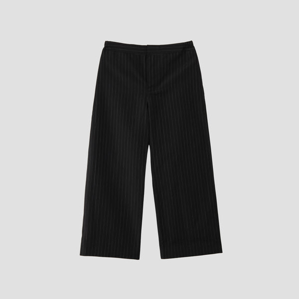 WOOL LINEN PINSTRIPE TROUSERS