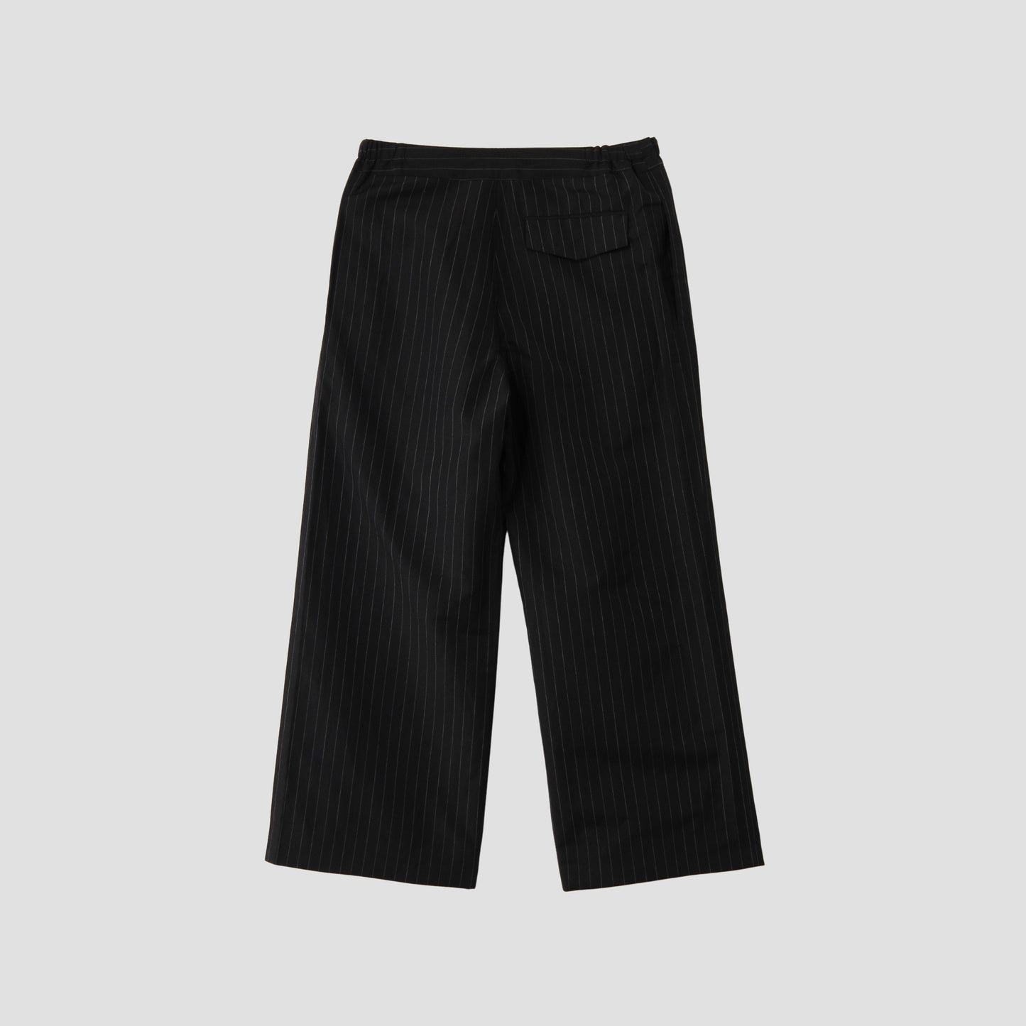 WOOL LINEN PINSTRIPE TROUSERS