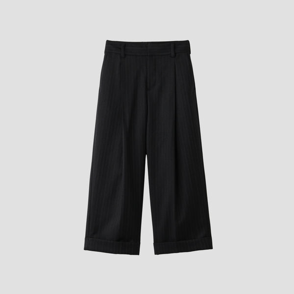 MORNING STRIPE WOOL TWILL TROUSERS