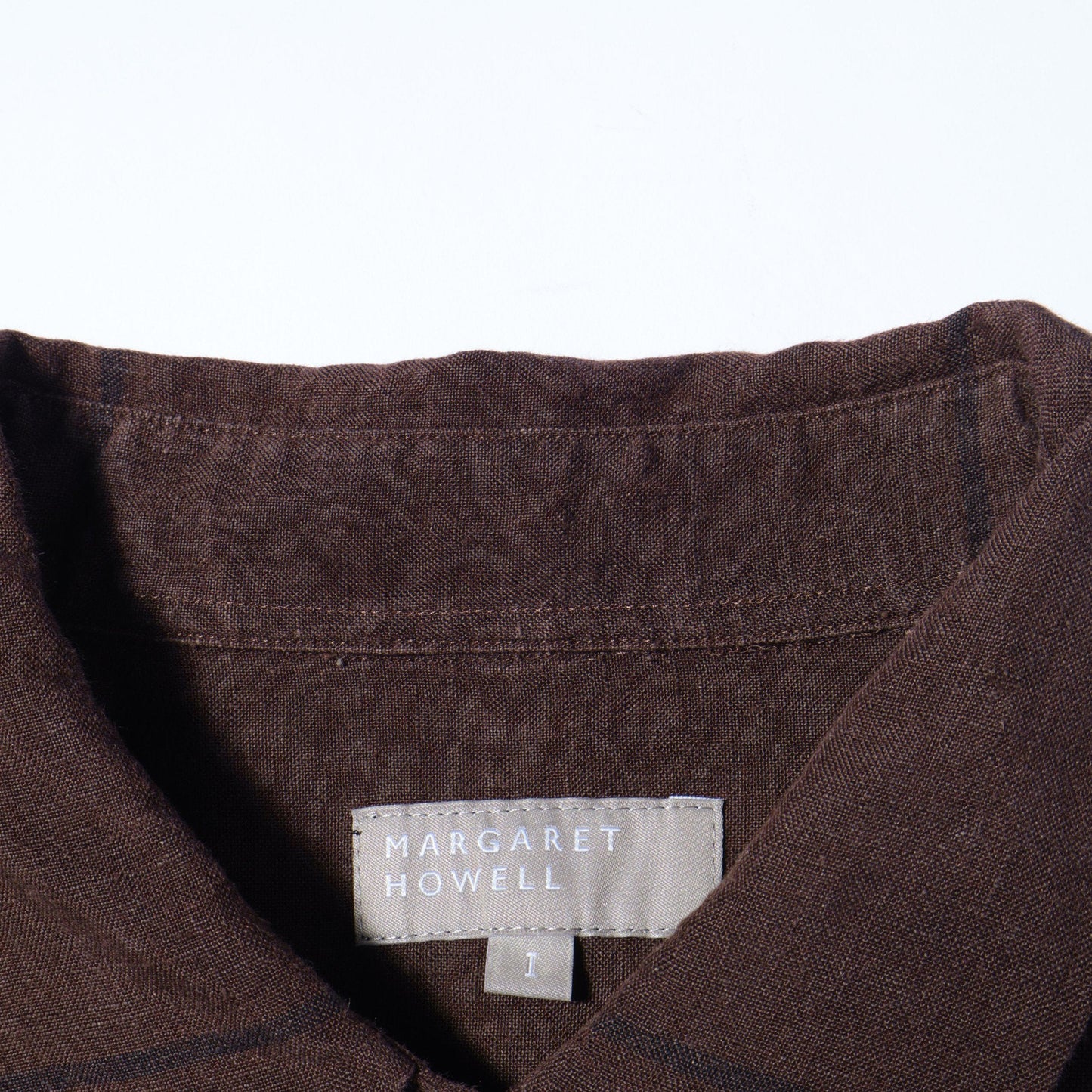 LARGE WINDOWPANE LINEN DRESS
