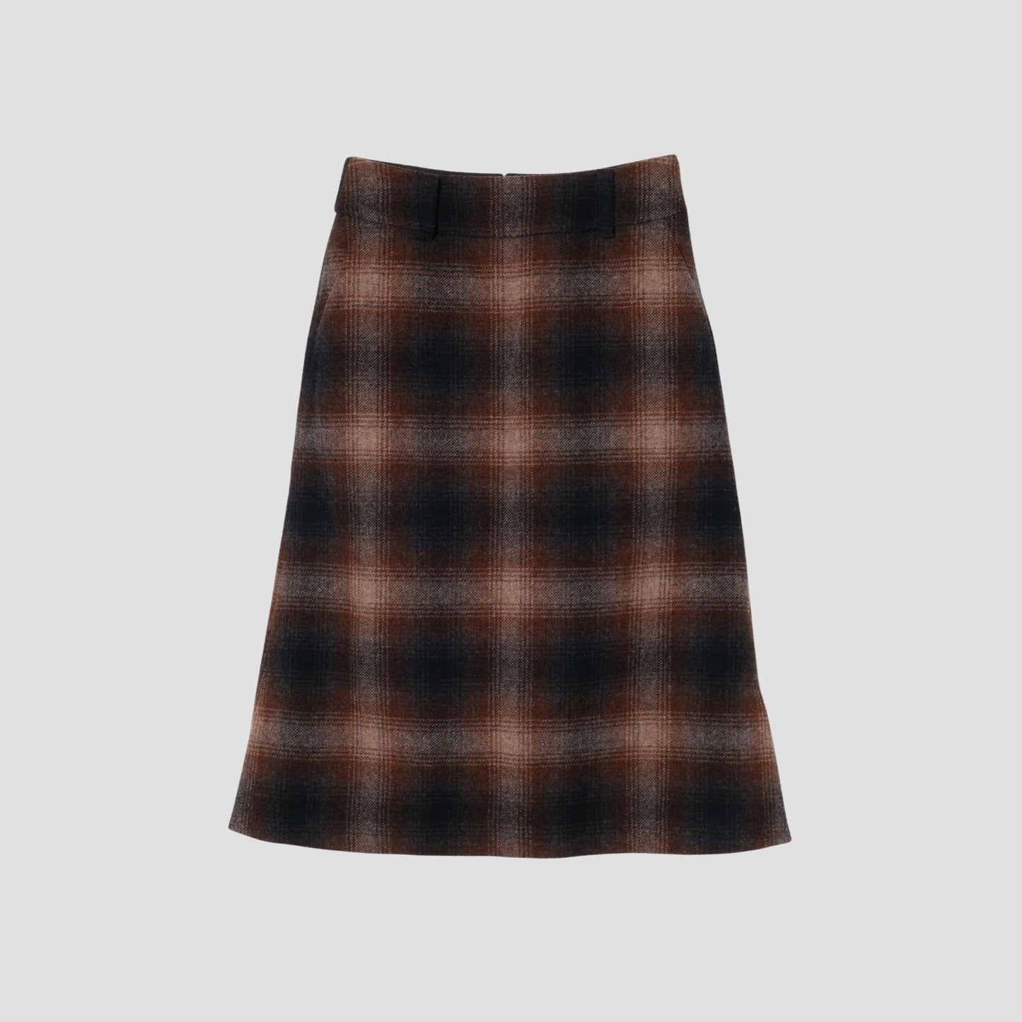 SHADOW CHECK WOOL SKIRT