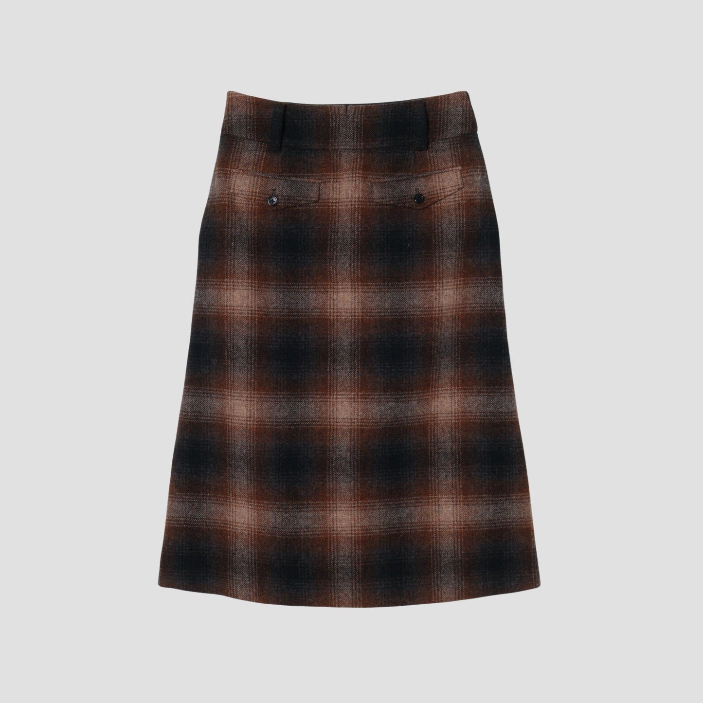 SHADOW CHECK WOOL SKIRT