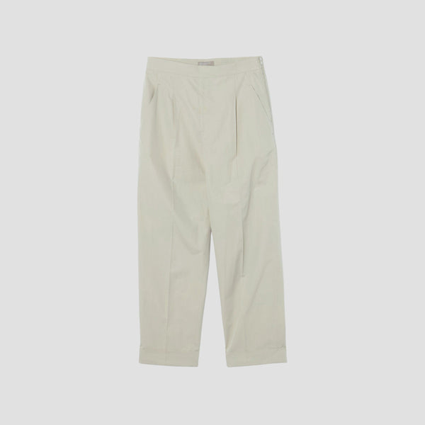 WASHED YARN DYE POPLIN TROUSERS
