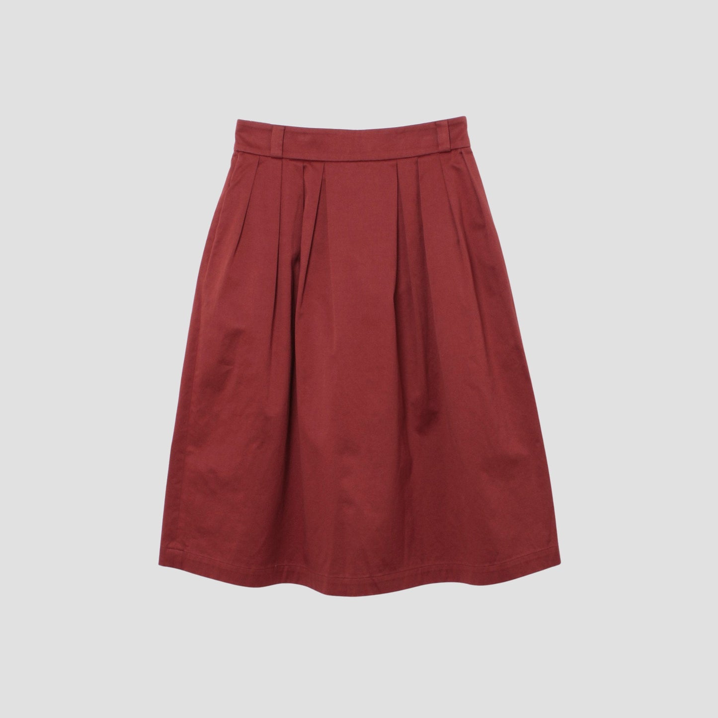 WASHED COTTON SATEEN SKIRT