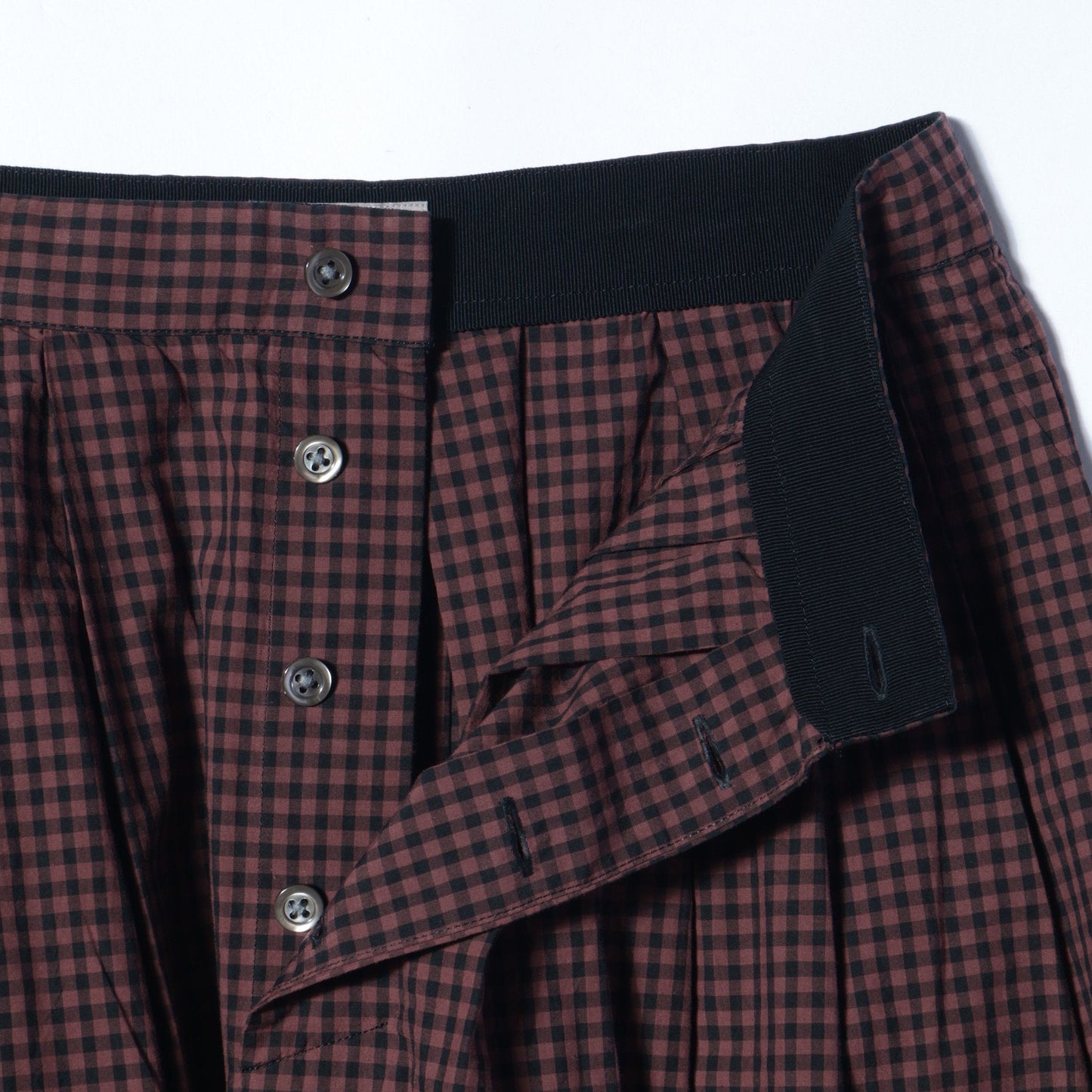 DRY GINGHAMCHECK COTTON SKIRT