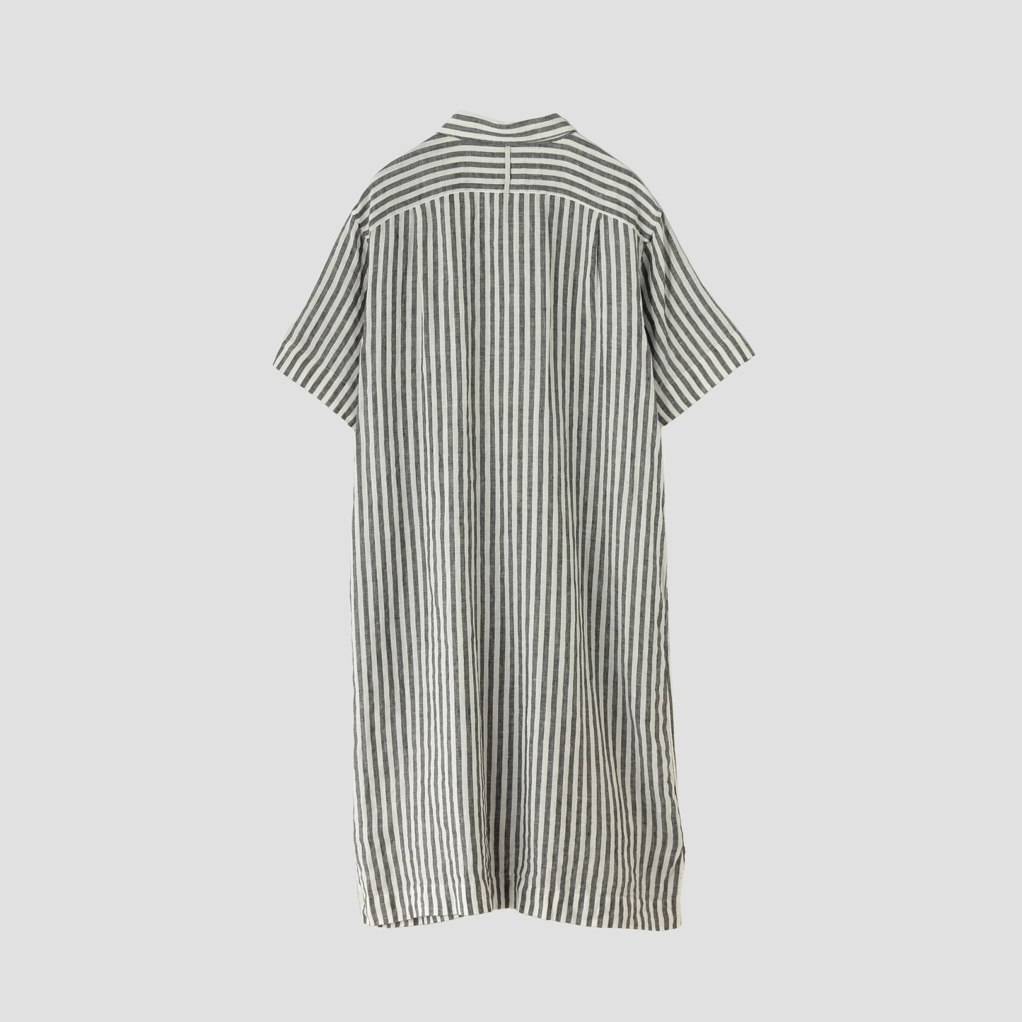 BLACK&WHITE SHIRTING LINEN DRESS
