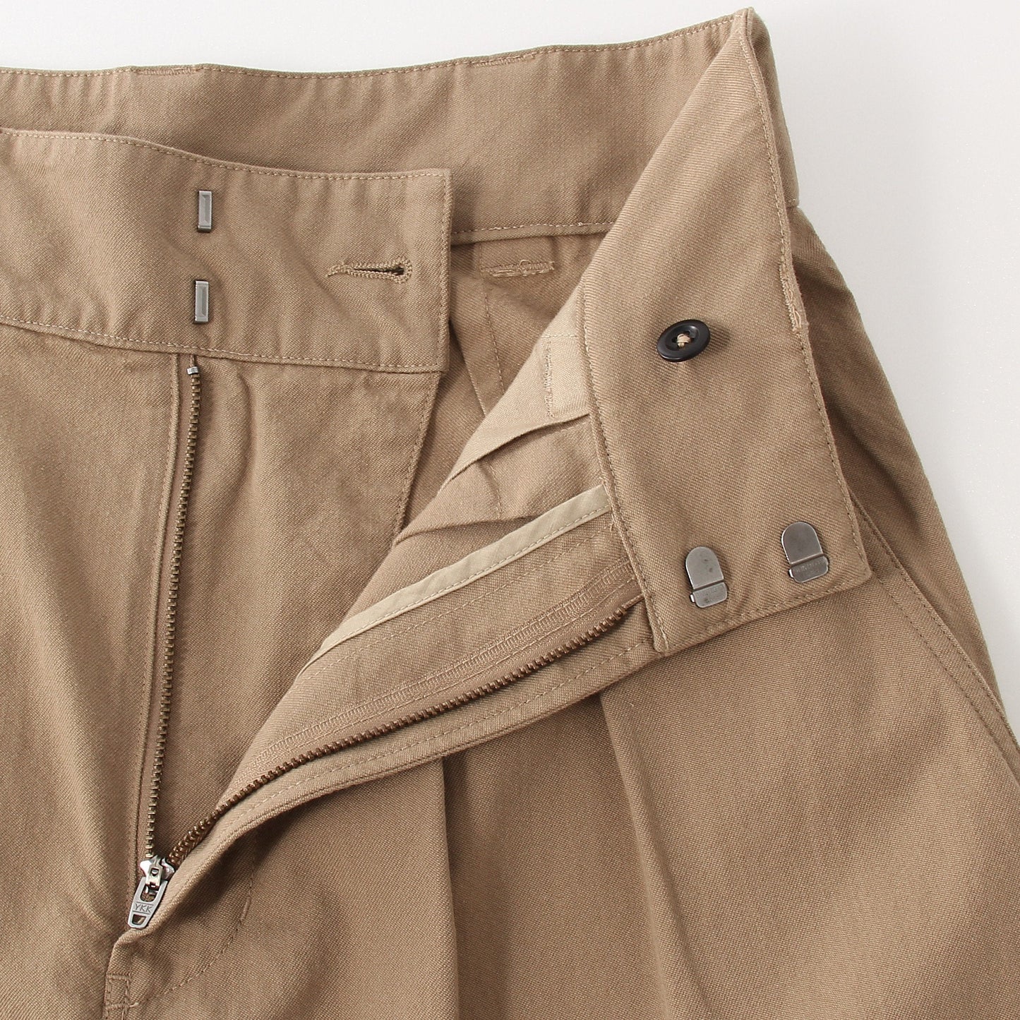 WOOL COTTON TWILL TROUSERS