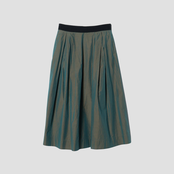 YARN DYED COTTON POPLIN SKIRT
