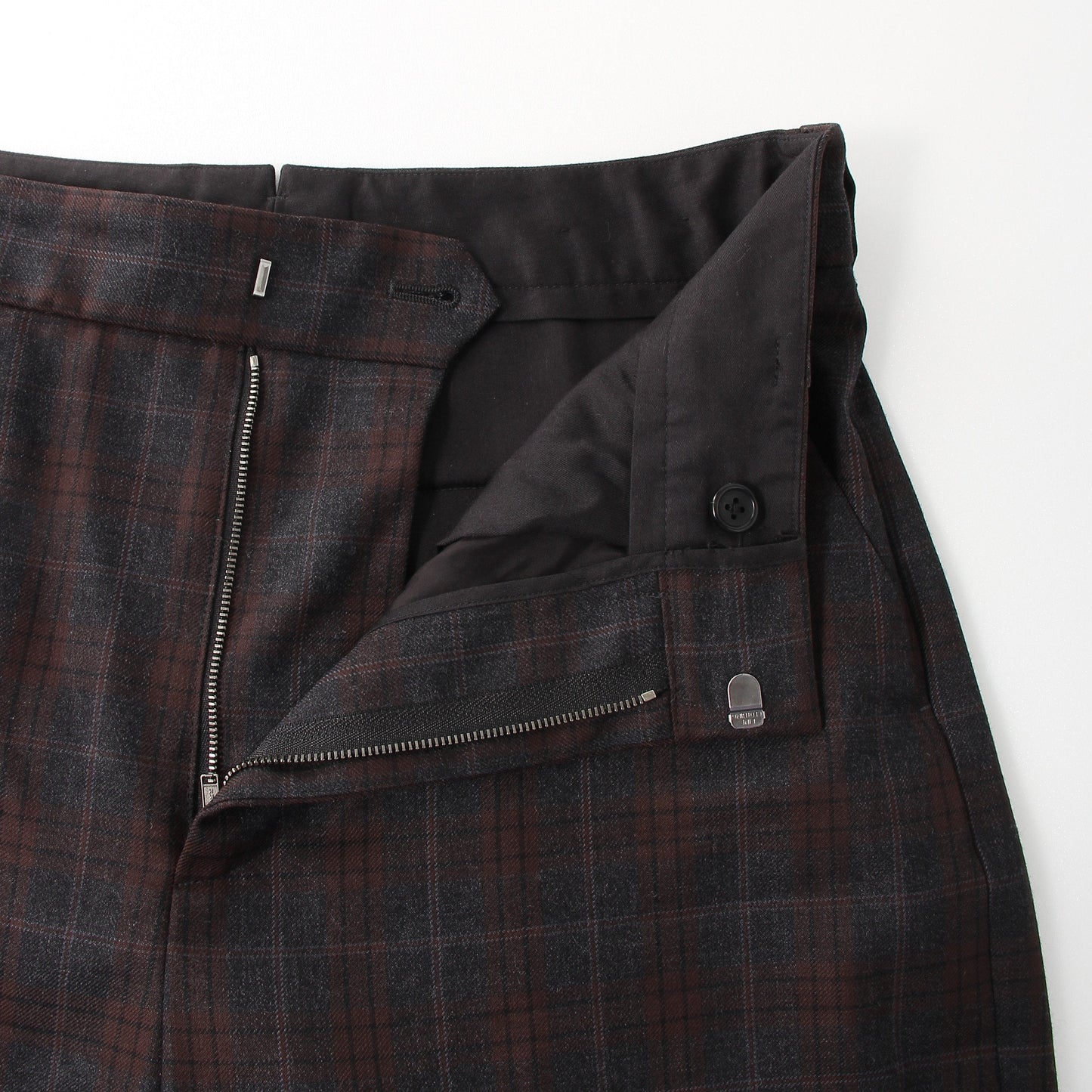 PLAID WOOL TROUSERS