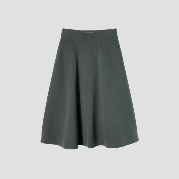 FINE WOOL COTTON TWILL SKIRT