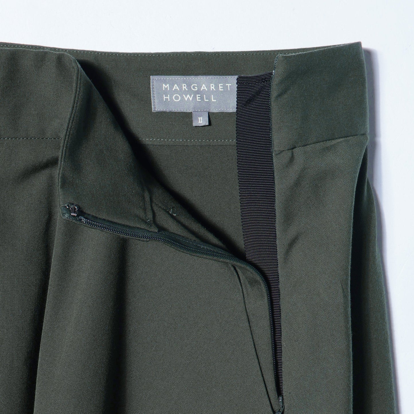 FINE WOOL COTTON TWILL SKIRT